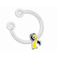 thumbnail image 1 of Blue & Yellow Ribbon Shaped Key Chain, 1 of 1