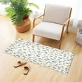 thumbnail image 1 of Blue Yellow Small Flowers Plush Carpet Non Slip Runner Rug Absorbent Bath Mat 39" x 20", 1 of 8