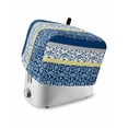 thumbnail image 1 of Blue Yellow Small Toaster Cover 2 Slice, Kitchen Appliance Covers, Botanical Floral Motifs Wildflower Striped Toaster Oven Cover with Loop, Bread Machine Cover Polyester Dust Cover Protection, 1 of 4