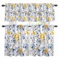 thumbnail image 1 of Blue Yellow Spring Floral Kitchen Curtains Sets for Windows 36 Inch Length, Summer Botanical Abstract Rod Pocket Window Treatments Tier Curtains and Valances Set for Bedroom/Bathroom, 1 of 8