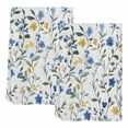 thumbnail image 1 of Blue Yellow Spring Floral Kitchen Towels Set of 2, Elegant Summer Botanical Green Soft Microfiber Dish Towels, Absorbent Washable Dishcloths for Kitchen Cleaning, Drying Dishes, 18x28 Inches, 1 of 9