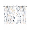 thumbnail image 1 of Blue Yellow Spring Floral Sheer Curtains 54 Inch Length 2 Panels Set for Living Room/Bedroom, Watercolor Botanical Flowers Kitchen Curtains Grommet Semi-Sheer Curtains Window Treatments 42"x54"x2, 1 of 7