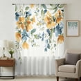 thumbnail image 1 of Blue Yellow Spring Floral Sheer Curtains 63 Inches Long, Botanical Summer Light Filering Curtains, Breathable Simi Curtain Privacy Drapes for Living Room Bedroom Lightweight Window Treatment, 1 of 9