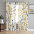thumbnail image 1 of Blue Yellow Spring Floral Sheer Curtains 72 Inch Length 2 Panels Set, Summer Blooms Botanicals Voile Window Treatment Rod Pocket Curtains Sheers Drapes for Bedroom/Living Room/Kitchen 52"x72"x2, 1 of 7