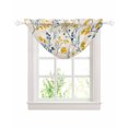 thumbnail image 1 of Blue Yellow Spring Floral Sheer Waterfall Valance Curtains for Window, Summer Blooms Botanicals Rod Pocket Sheer Topper Swag Curtains for Living Room, Kitchen 38.5"W x 47.2"L, 1 Panel, 1 of 7