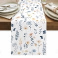 thumbnail image 1 of Blue Yellow Spring Floral Table Runner - 120 Inch Long, Kitchen Dining Table Runner Dresser Scarves, Watercolor Botanical Flowers Farmhouse Decor for Coffee Tables Wedding Party Banquet, 1 of 8