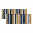 thumbnail image 1 of Blue Yellow Striped Curtain Valances for Windows, Kitchen Valance Window Treatments Panel 2 Pack, Modern Stripes Art Rod Pocket Short Curtains for Bathroom Bedroom 42 x 18 Inch, 1 of 8