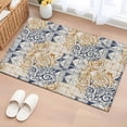 thumbnail image 1 of Blue Yellow Swirl Entryway Rug 2'x3'&nbsp; Non Slip Front Door Mats, Vintage Abstract Geometric Patchwork Entrance Rugs Indoor Outdoor Carpet, Washable Floor Mats Small Area Rug for Bedroom Kitchen, 1 of 8