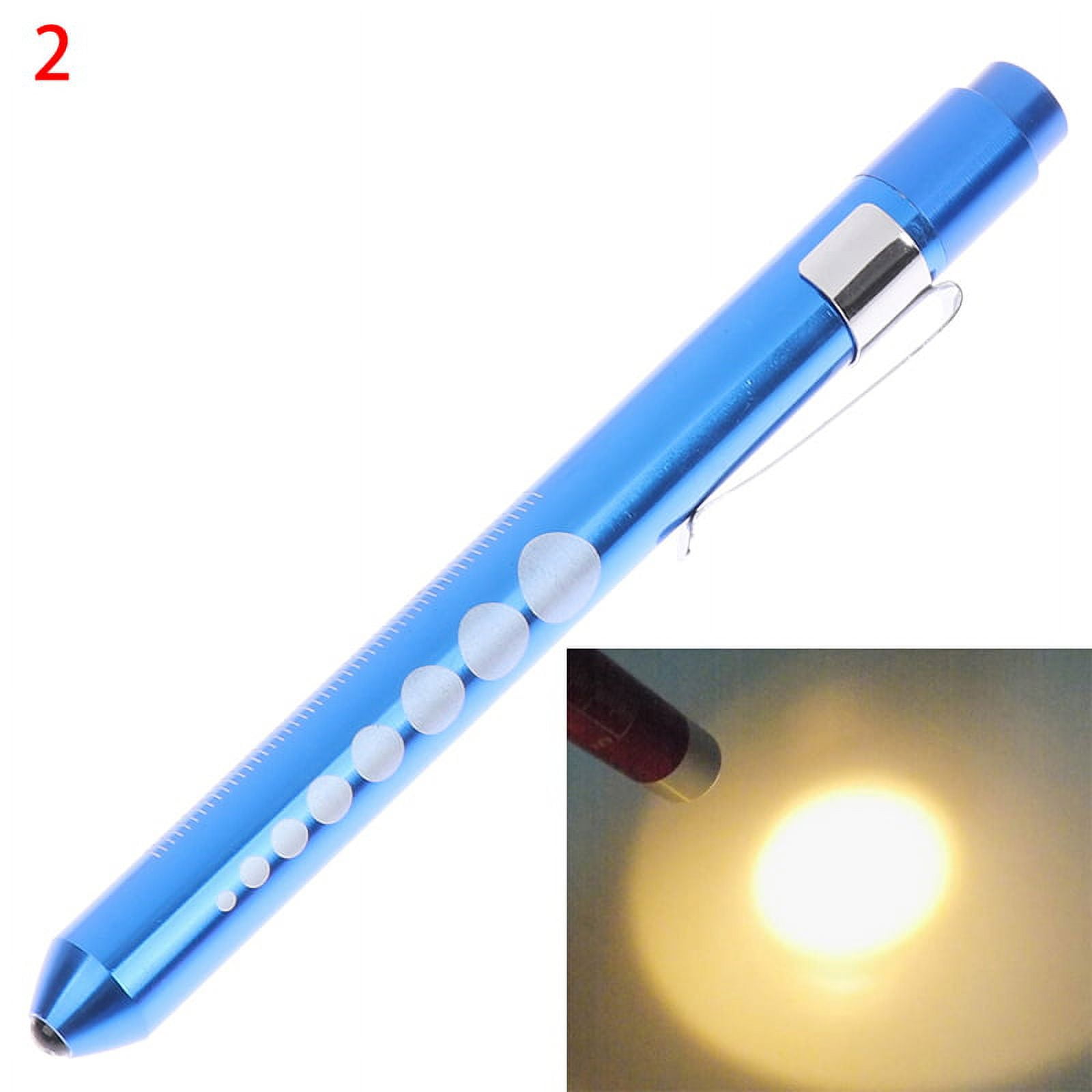 (Blue Yellow light) LED Flashlight Work Light First Aid Pen Light