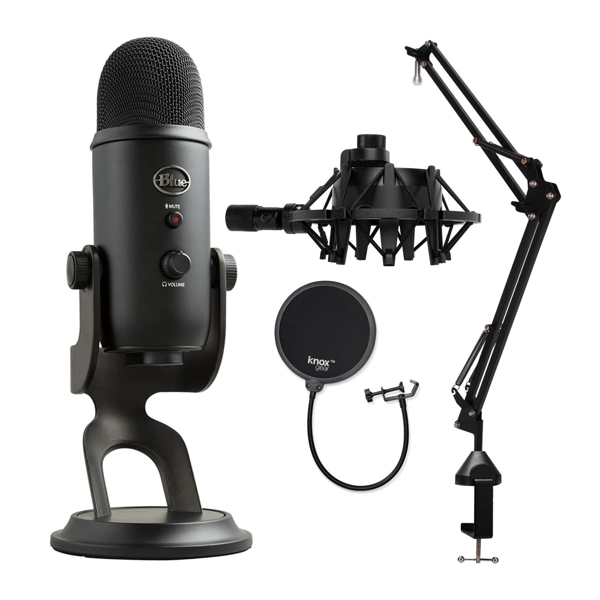 Blue Yeti Gaming & Podcast Microphone, Blackout with Boom Arm