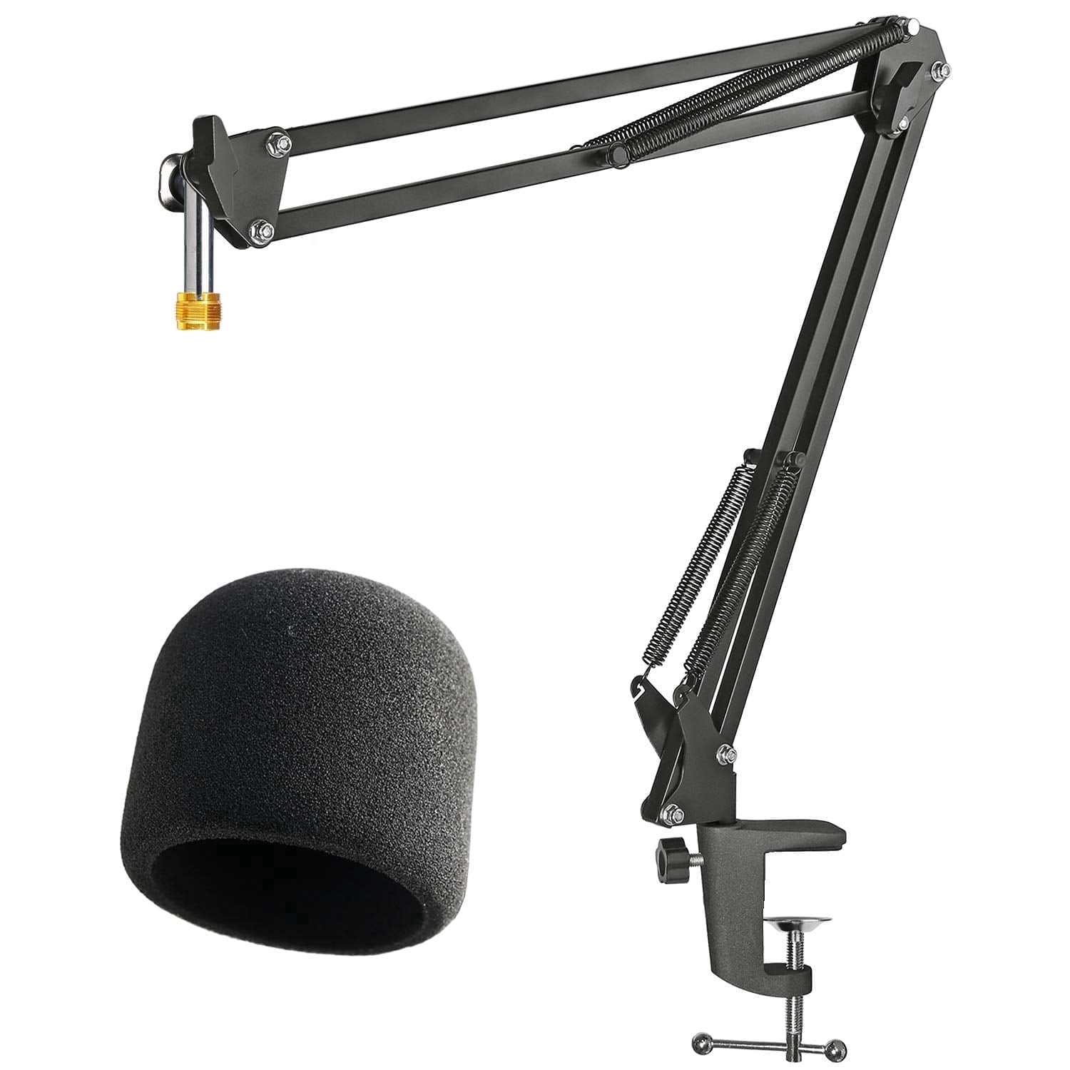 Blue Yeti Microphone Stand with Foam Cover - Suspension Boom Scissor Arm Stand and Mic Windscreen Pop Filter Compatible with Blue Yeti Microphone by YOUSHARES