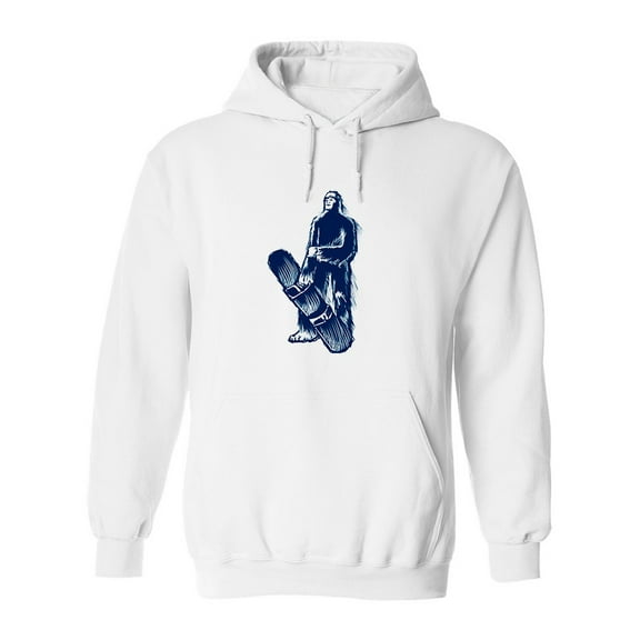 Blue Yeti  Snowboarder Hoodie Men -Image by Shutterstock, Male Large