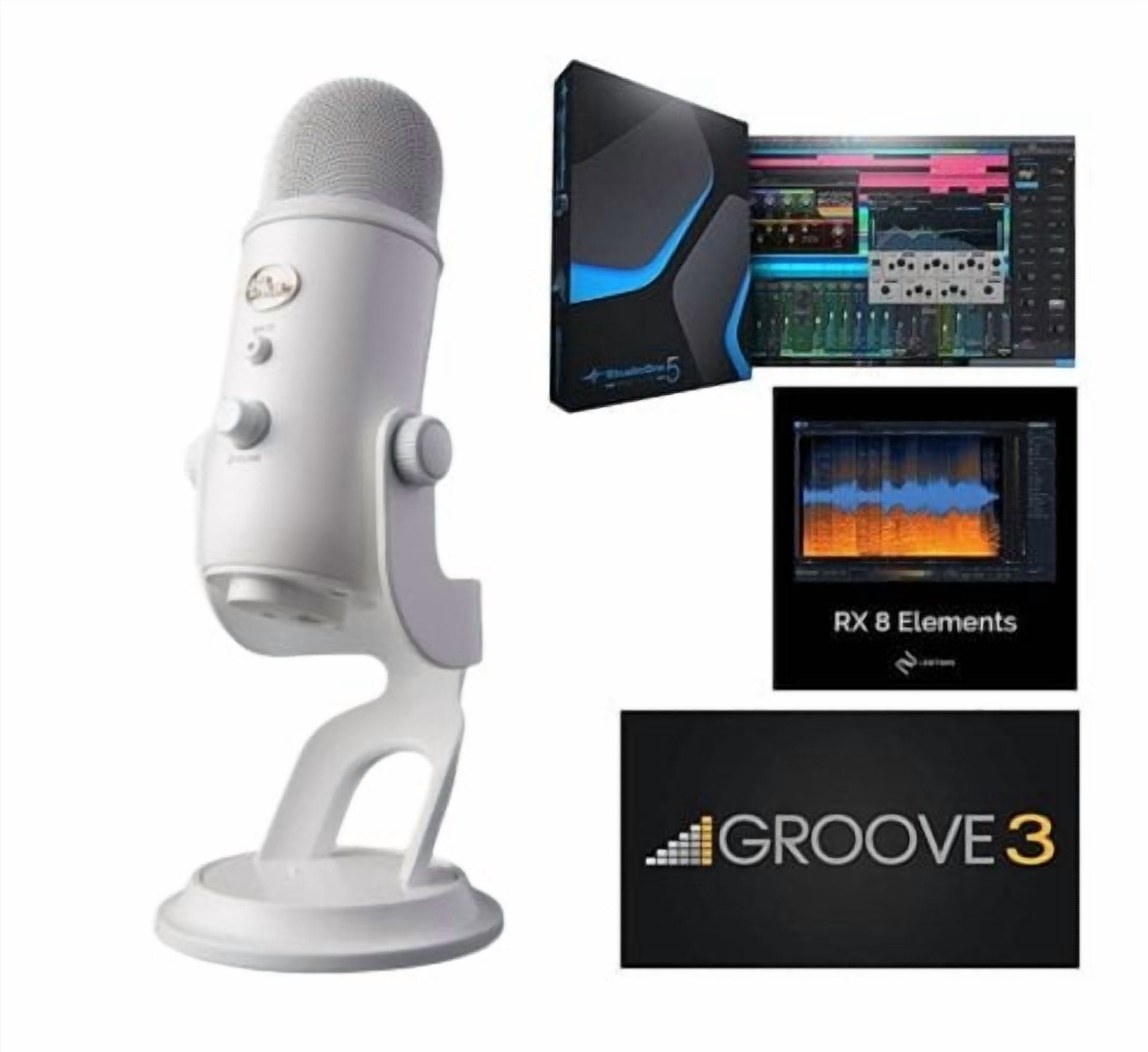 Blue Yeti USB Mic Plus Pack Whiteout  Studio Bundle