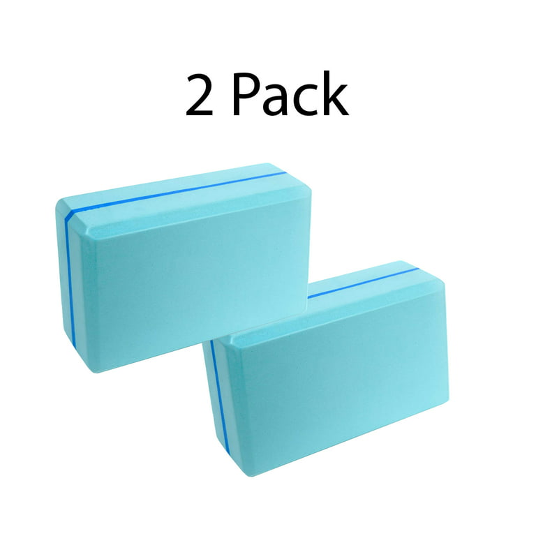 Blue Yoga Block 2Pack , High Density EVA Foam Block to Support and