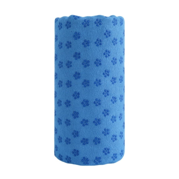 Blue Yoga Mat Towel With Sweat Absorbent Non Slip Surface And Polyester Spandex Material For Hot Yoga And Pilates, 72.05X24.8In 1.98Lb