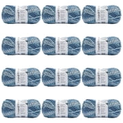 Loops & Threads Blue Yonder Textured Twist Yarn - Bulky Weight Yarn for Knitting, Crochet, Weaving, Arts & Crafts, 12 Pack