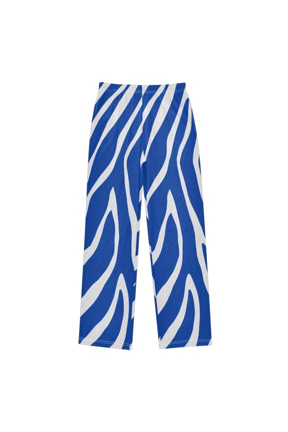 Blue Zebra Pattern Pajama Pants Soft Lightweight Lounge Pants Bottoms Sleep Pants Warm Comfy