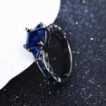 thumbnail image 1 of Blue Zirconia Band Womens 10kt Black Gold Filled Engagement Party Ring Size 6-10, 1 of 4