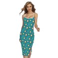thumbnail image 1 of Blue Zombie Pattern Printed Cross Back Cami Dress, Halloween Decorative Fashion Summer Maxi Sexy Casual Dress For Women, 1 of 4