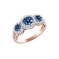 thumbnail image 1 of AFFY Blue & White Natural Diamond Engagement Ring In 10k Rose Gold (0.75 Cttw), 1 of 1