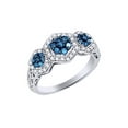 thumbnail image 1 of AFFY Blue & White Natural Diamond Engagement Ring In 10k White Gold (0.75 Cttw), 1 of 1