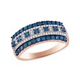 thumbnail image 1 of AFFY Blue & White Natural Diamond Fashion Band Ring In 10k Rose Gold (1 Cttw), 1 of 1
