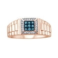 thumbnail image 1 of AFFY Blue & White Natural Diamond Fashion Ring In 10k Rose Gold (0.25 Cttw), 1 of 1