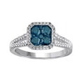 thumbnail image 1 of AFFY Blue & White Natural Diamond Fashion Ring In 10k White Gold (0.75 Cttw), 1 of 1