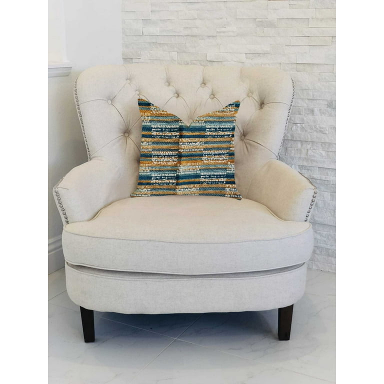 Blue and Beige Textured Luxury Throw Pillow 12in x 25in
