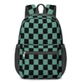 thumbnail image 1 of Blue and Black Checkered Pattern 17" School Backpacks for Teens,Waterproof Oxford Fabric,S-Shape Padded Straps for School,Travel,Hiking,Camping, 1 of 6