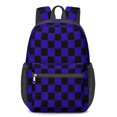 thumbnail image 1 of Blue and Black Checkered Pattern 17" School Backpacks for Teens,Waterproof Oxford Fabric,S-Shape Padded Straps for School,Travel,Hiking,Camping, 1 of 6