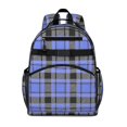 thumbnail image 1 of Blue and Black Checkered Pattern Backpack for School, Cute School Bag with Adjustable Shoulder Straps and Padded Back, 15.25"x11.5"x5.25", 1 of 5