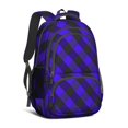 thumbnail image 1 of Blue and Black Checkered Pattern Backpack for School, Cute School Bag with Adjustable Shoulder Straps and Padded Back, 16.9"x12.6"x5.9", 1 of 5
