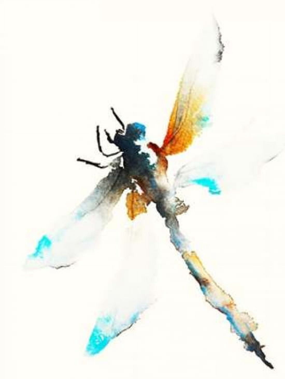 Blue and Brown Dragonfly Canvas Art - Karin Johannesson (18 x 24)