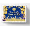 Blue and Class Of 2024 Graduation Grad Graduate Edible Image Edible