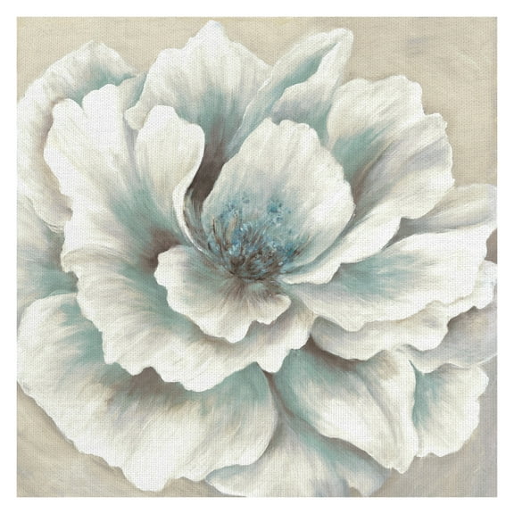 Blue and Cream Peony by Willowbrook Fine Art Wrapped Canvas Painting Print