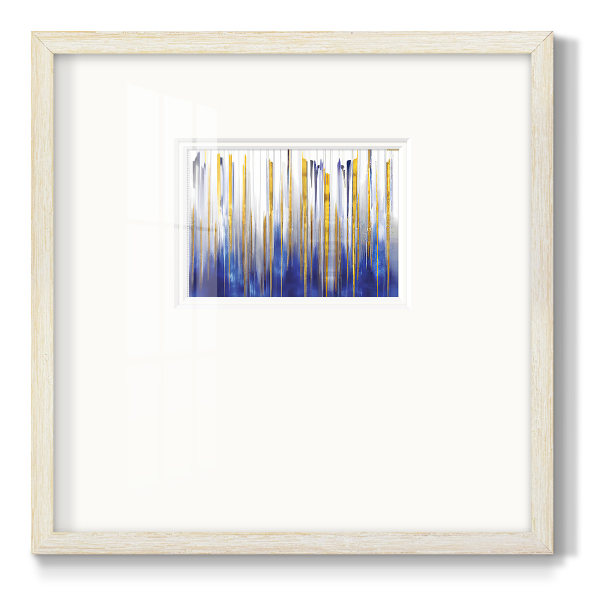Blue and Gold Abstract VPremium Framed Print