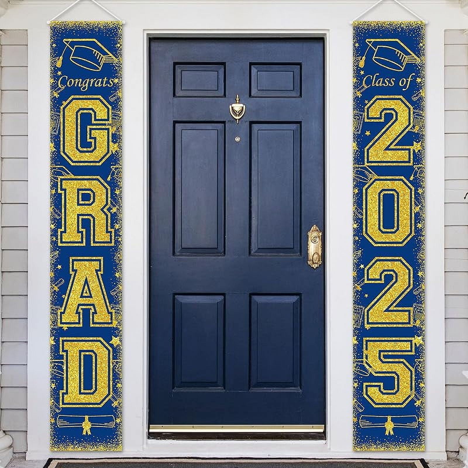 Blue and Gold Class of 2025 Graduation Banner Graduation Porch Sign ...