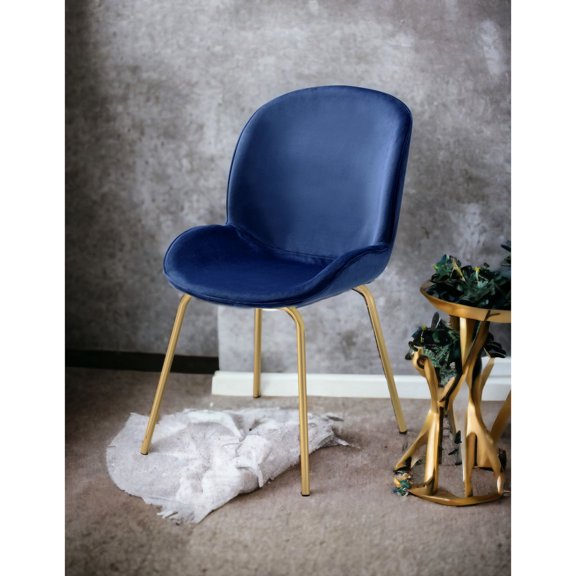 Blue and Gold Color Combo - Armless Contemporary Chair - Dining Spaces - Functional and Stylish