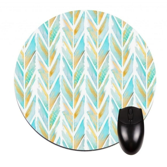 Blue and Gold Feathered Chevron Mouse pads Gaming Mouse Pad 9.84x7.87 inches
