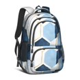 thumbnail image 1 of Blue and Gold Marble Pattern Backpack for School, Cute School Bag with Adjustable Shoulder Straps and Padded Back, 16.9"x12.6"x5.9", 1 of 5