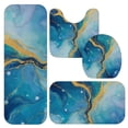 thumbnail image 1 of Blue and Gold Marble Pattern Bathroom Rug Set 4 Piece,Includes Contour,Lid Cover,Bath Mat,Non-Slip Extra Soft Absorbent Washable, 1 of 5