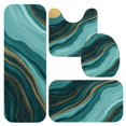 thumbnail image 1 of Blue and Gold Marble Pattern Bathroom Rug Set 4 Piece,Includes Contour,Lid Cover,Bath Mat,Non-Slip Extra Soft Absorbent Washable, 1 of 5
