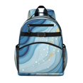 thumbnail image 1 of Blue and Gold Marble Pattern Cute School Backpack Bag for School with Padded Back and Adjustable Shoulder Straps 15.25"x11.5"x5.25", 1 of 5