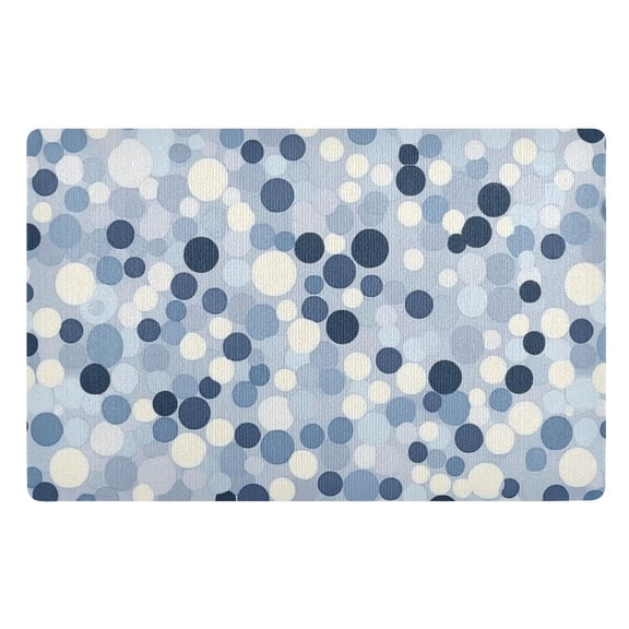 Blue and Gray Dots Floor Door Mat Outdoor Indoor for Home Entrance Welcome Mats 32"x20"