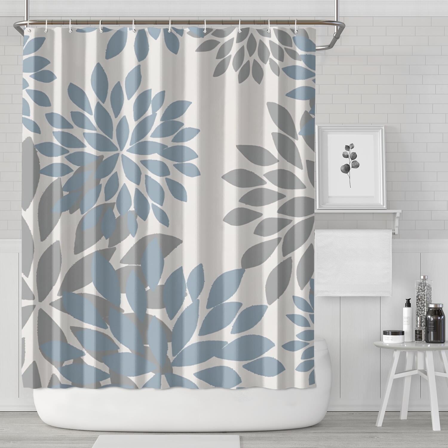 Blue Gray Shower Curtainnull