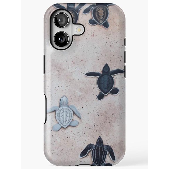 Blue and Gray Sea Turtle Tough Case for Apple iPhone, Dual-Layer Polycarbonate and TPU