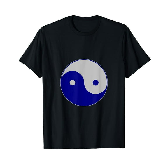 Blue and Gray Sideways Yin Yang T-Shirt