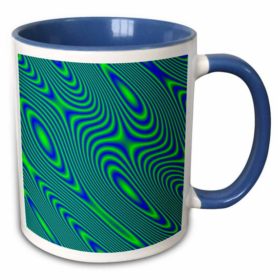Blue and Green Abstract 15oz Two-Tone Blue Mug mug-164147-11