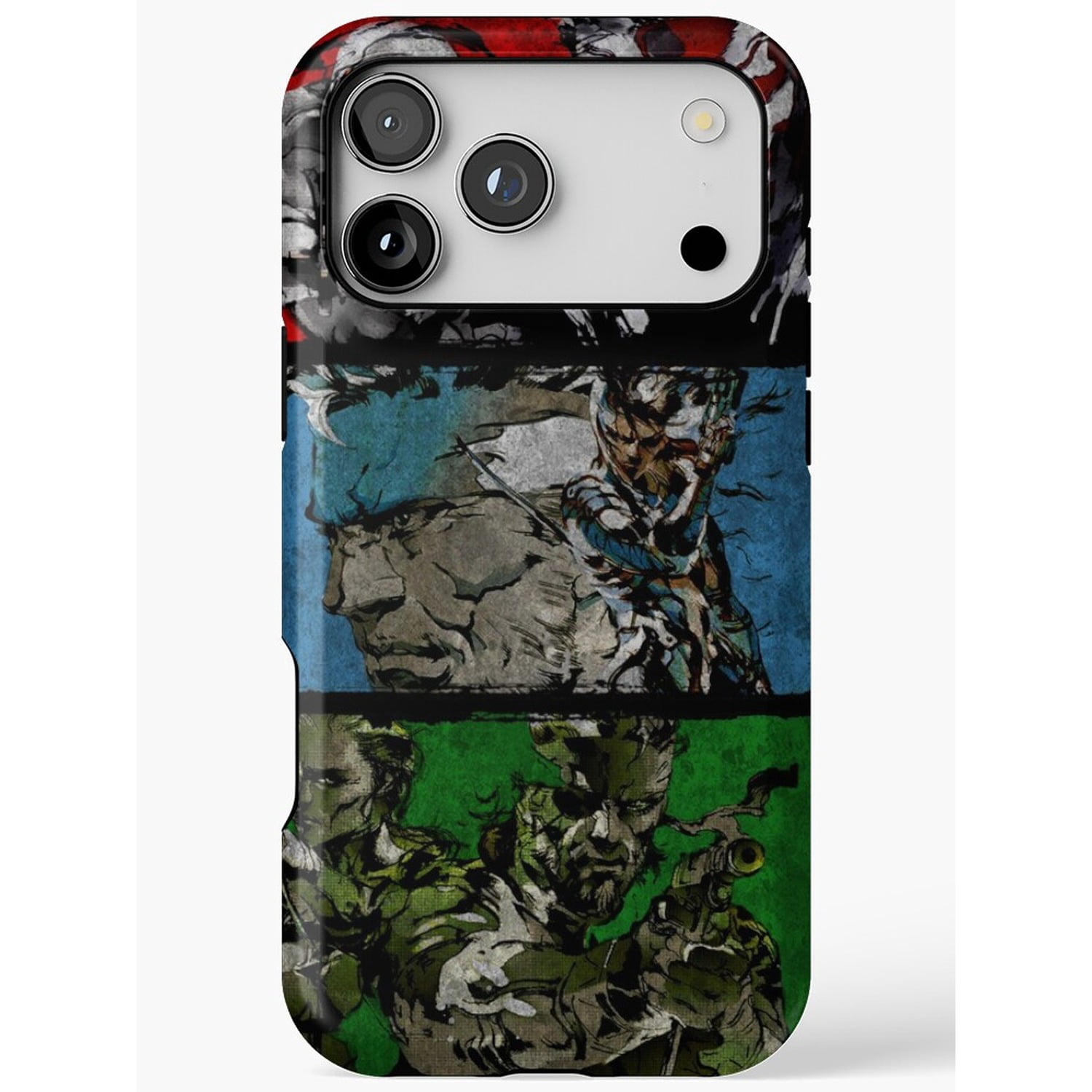 Green Collage Design Blue and Green Armored Soldier Collage Tough iPhone Case, Polycarbonate ...